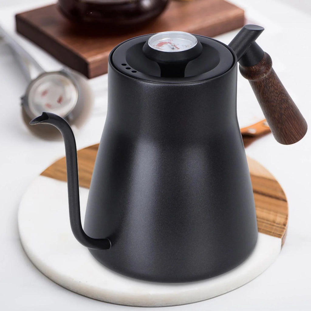 Coffee Pot with Wooden Handle and Thermometer E592