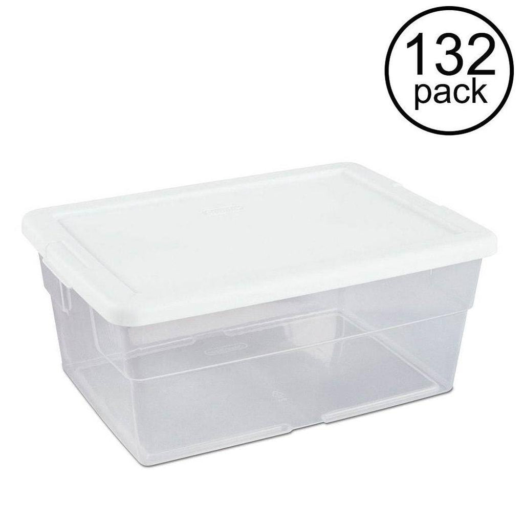 16 Quart Clear Plastic Stacking Storage Container Box U3440