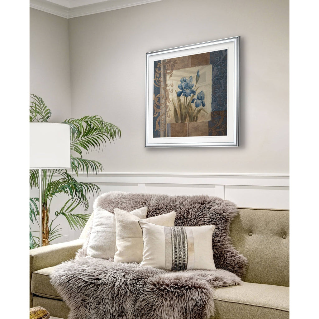 Blue Iris Scroll Framed Giclee Print 38x38 O935614