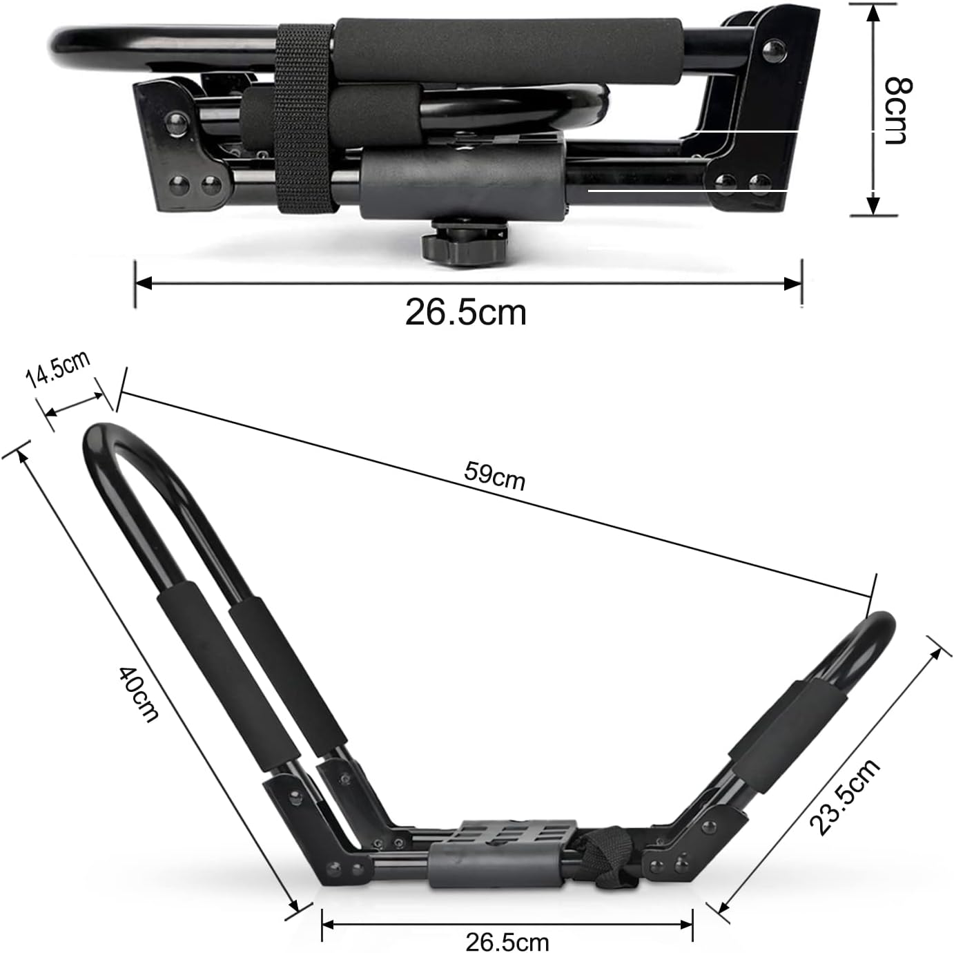 Kayak Roof Rack for 2 Kayaks, SUP, Snowboard, 2 Pairs B8871