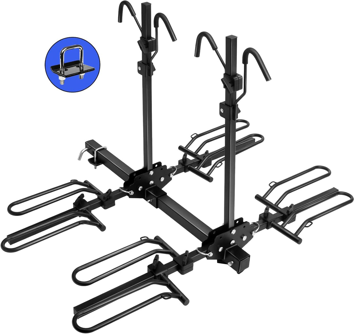 Hitch Mount Bike Rack, Foldable 2 Tray Bicycle Rack L16974
