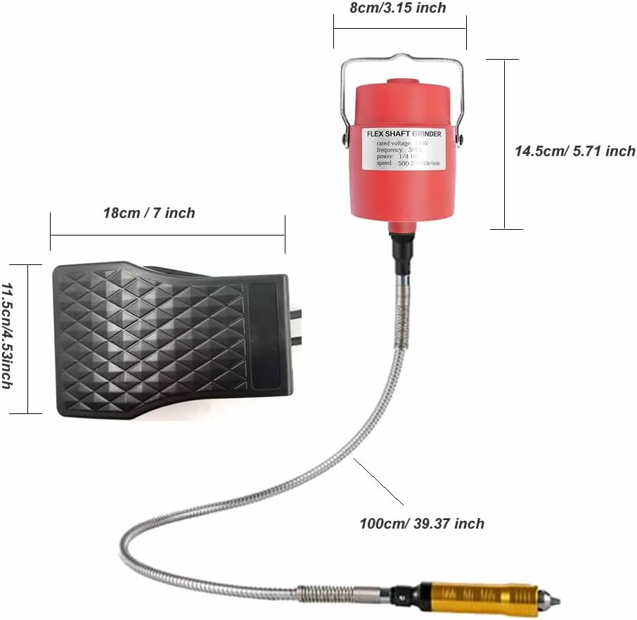 Flex Shaft Rotary Tool Grinder Kit with Foot Pedal Control, 560W, Pack of 2 V746319