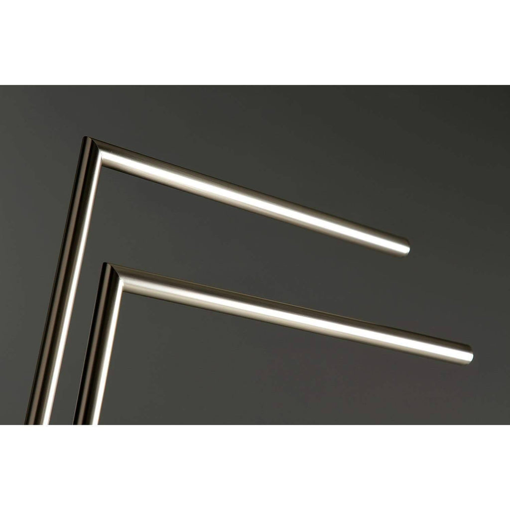 Brushed Nickel Pedestal Dual Towel Rack Z979736