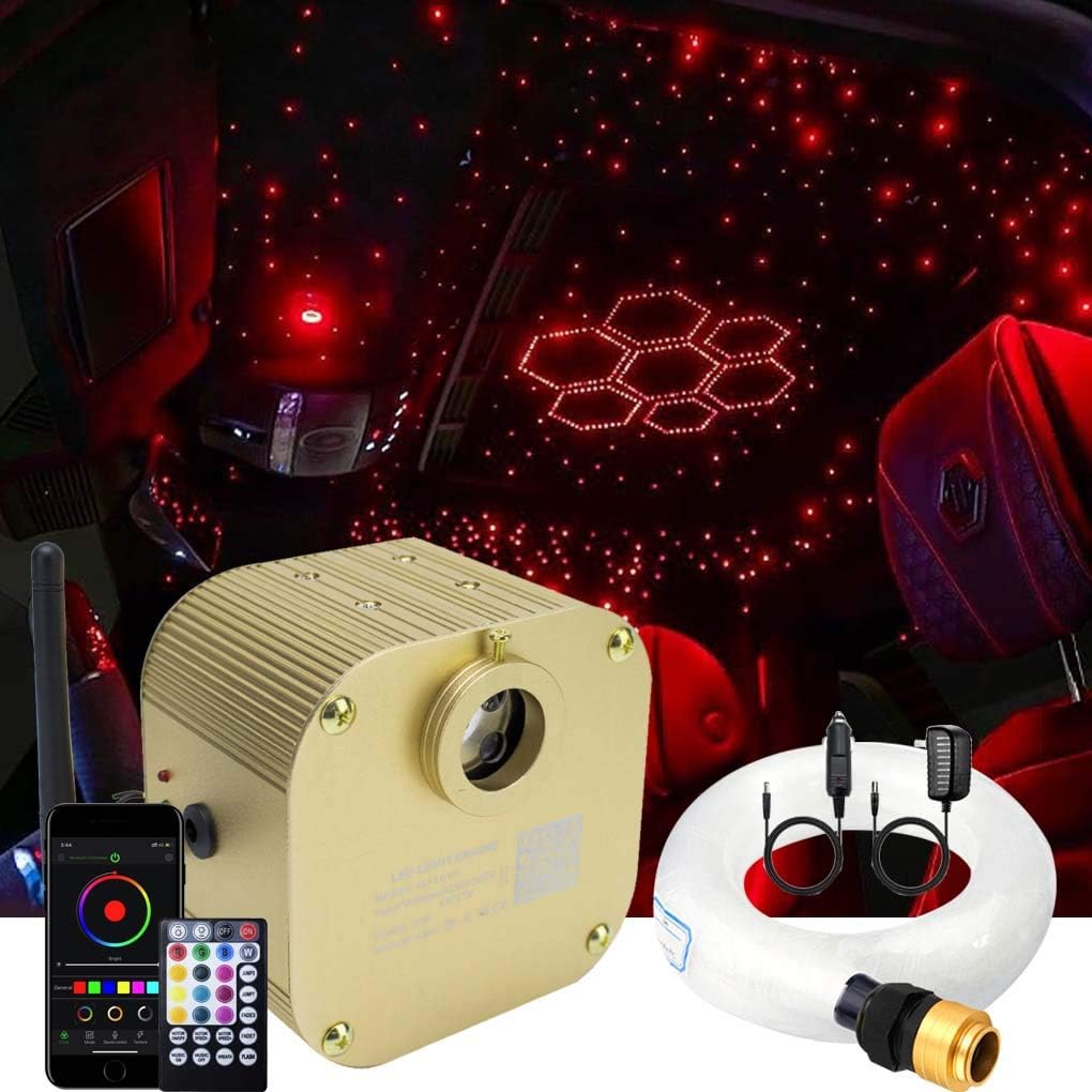 Bluetooth Fiber Optic Star Ceiling Lighting Kits 335pcs 13.1ft RGBW K83761
