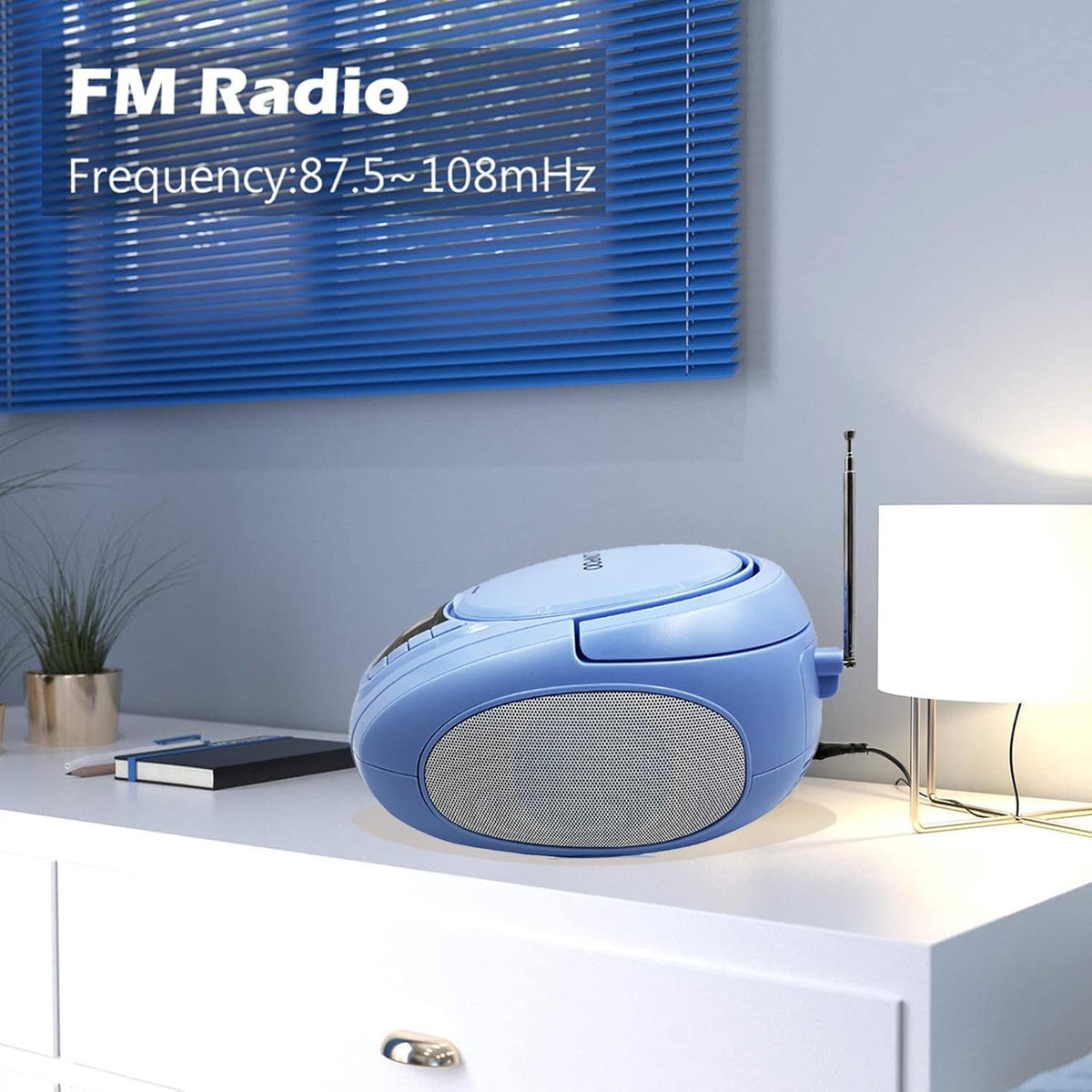 CD Player Boombox Portable Stereo Audio Morandi Blue Pack of 2 X639