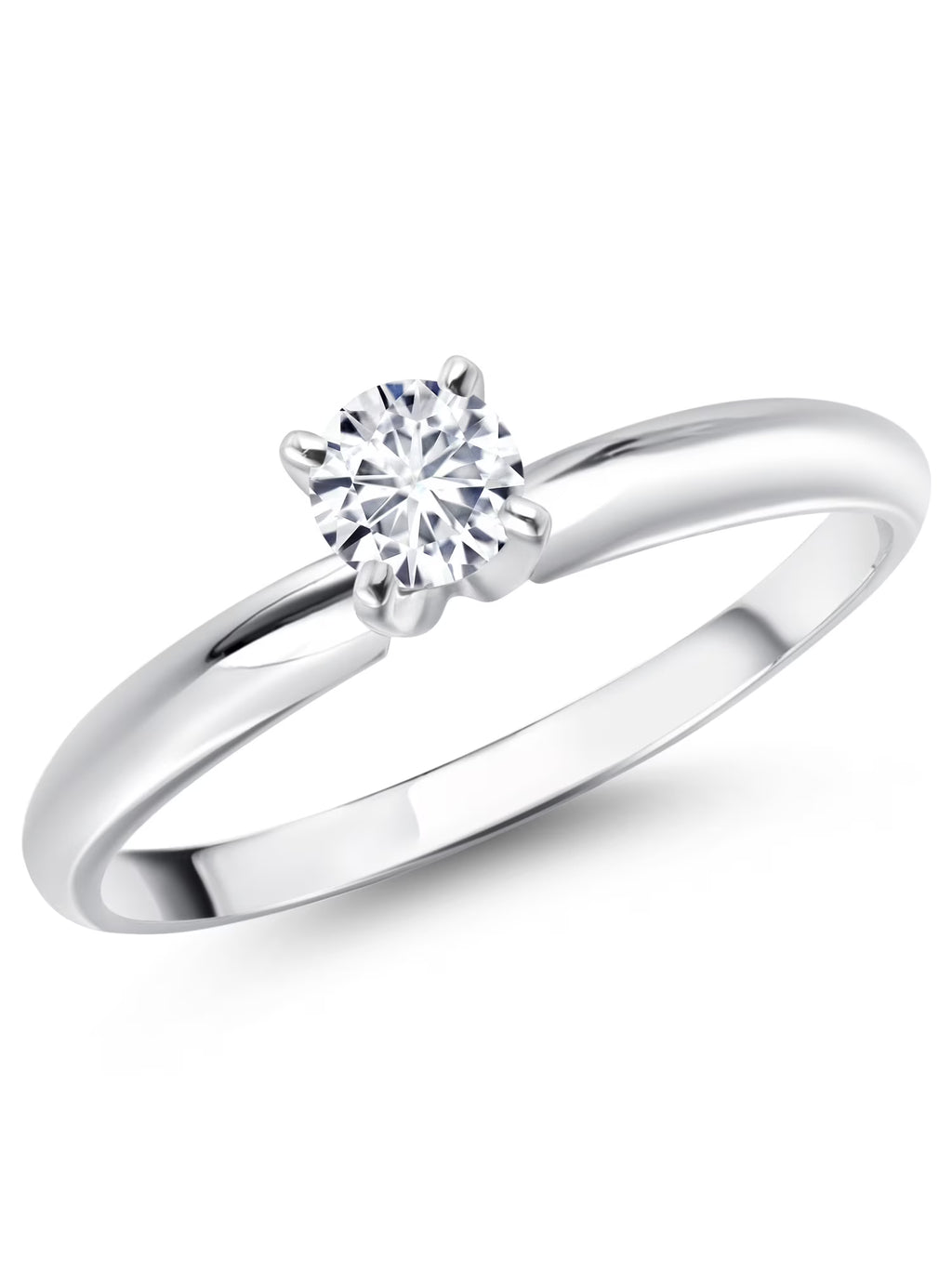 14K White Gold Solitaire Engagement Ring B829
