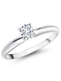 14K White Gold Solitaire Engagement Ring B829
