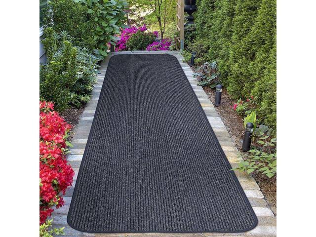 Skid-Resistant Heavy-Duty Carpet Runner, Stormy Blue, 4' x 15' D65201