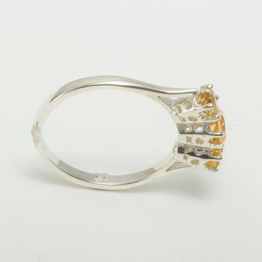 18k White Gold Natural Citrine Ring Size 10 V6151