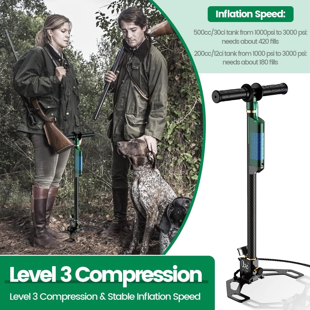Stainless Steel High Pressure PCP Hand Pump with Moisture- Oil Filter R401