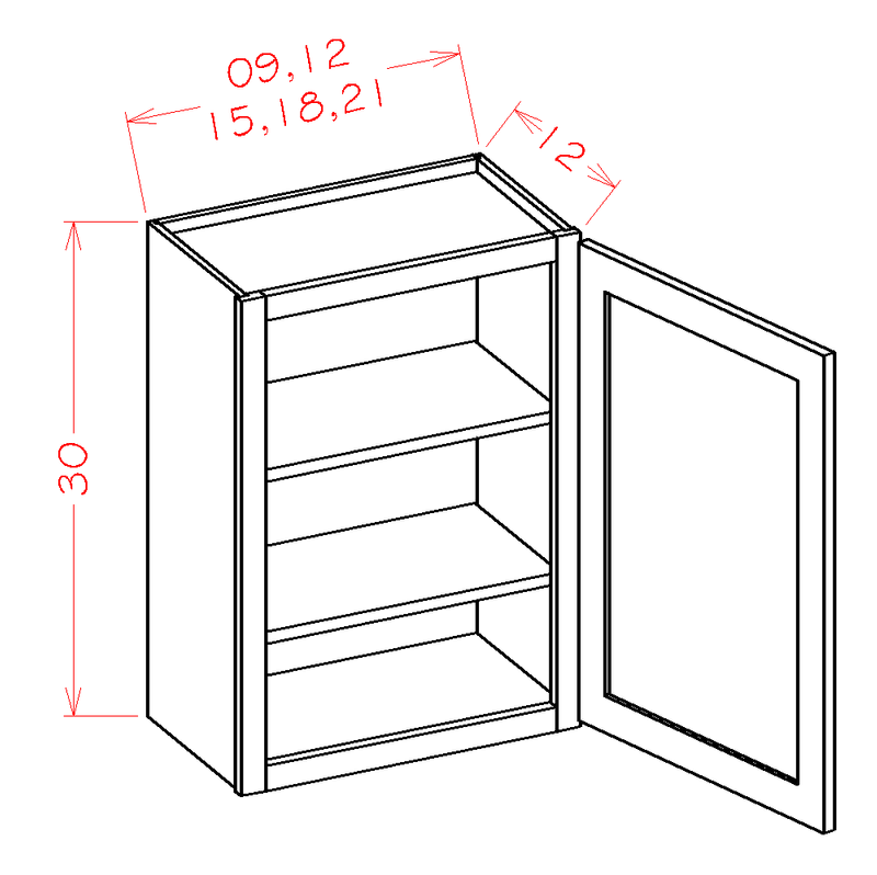 Grey 15x22 x 30x22 x 12x22 1 Door 2 Shelves Wall Cabinet High-Density Fiberboard V500