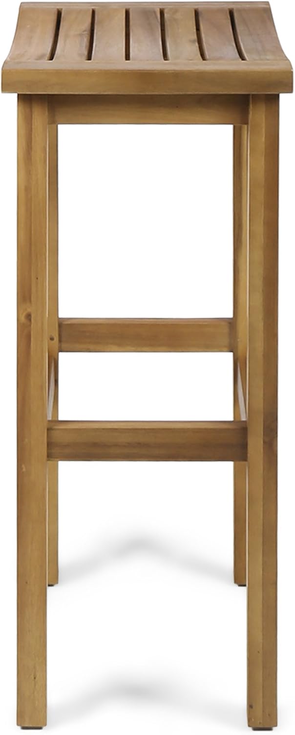 2-Pcs Set Acacia Wood Barstools Q886135