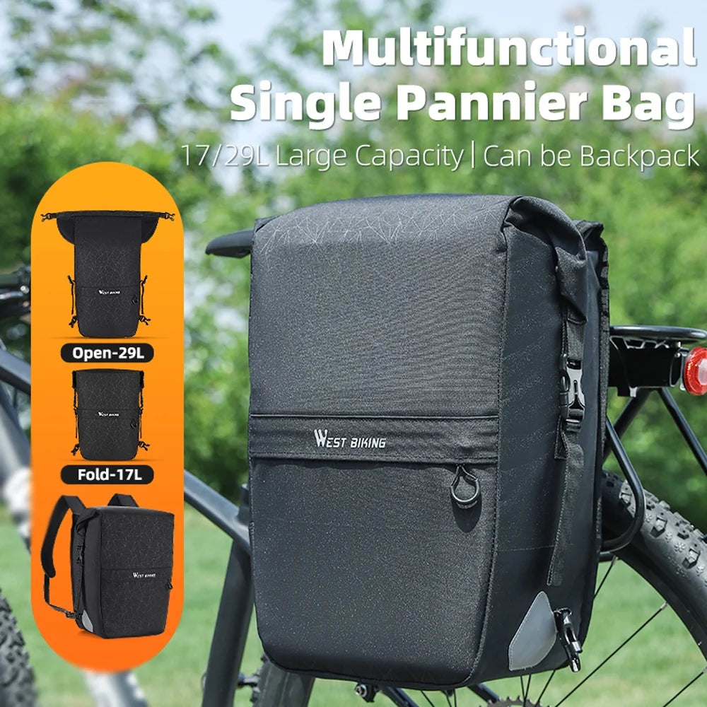 Expandable Bike Rear Storage Bag Backpack D896566