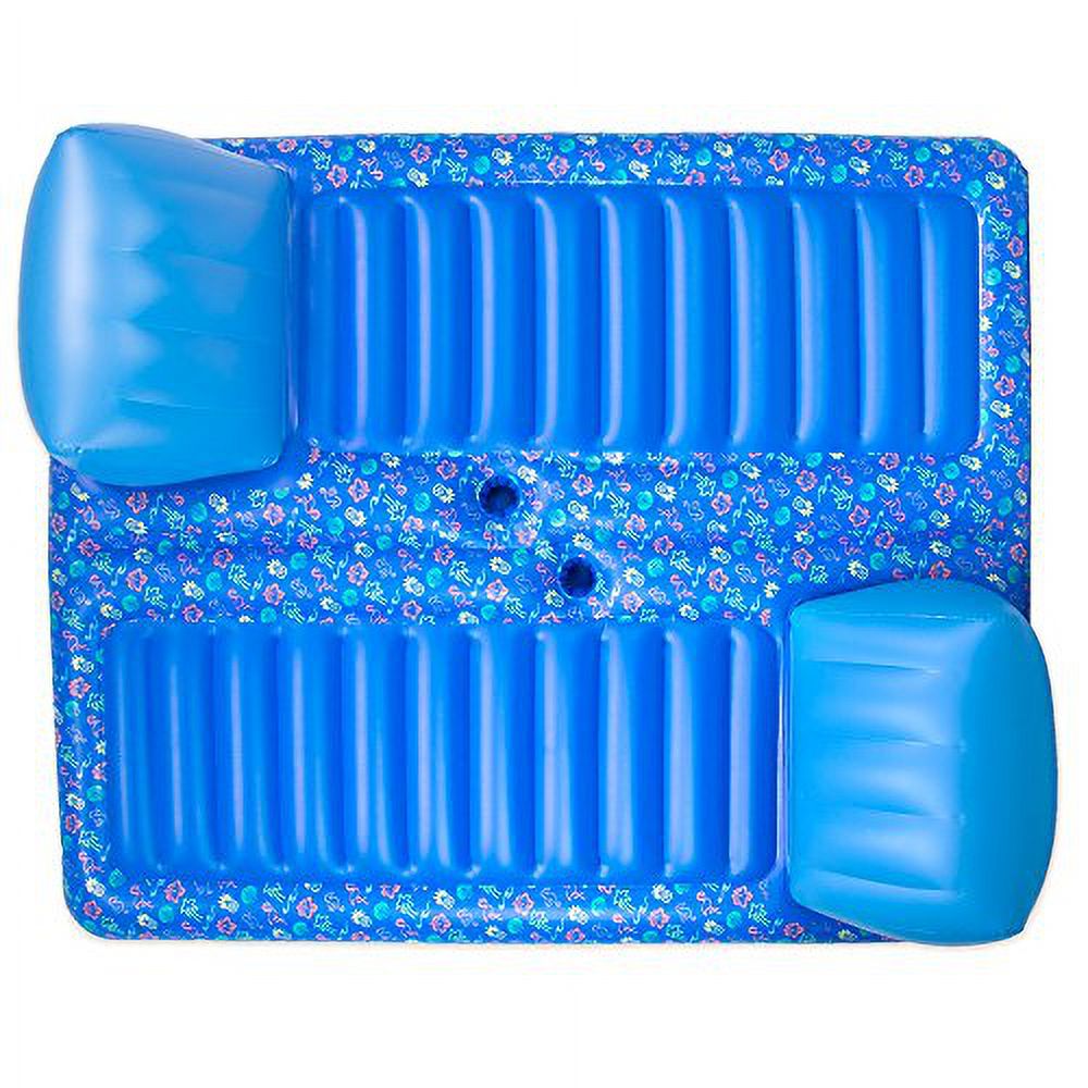 2-Person Inflatable Swimming Pool Lounge Raft with Cup Holders E874209