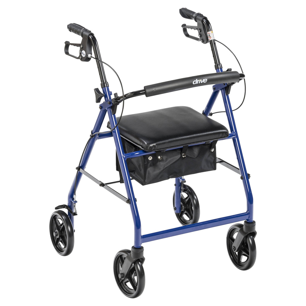Blue Aluminum Rollator with Padded Seat S429754