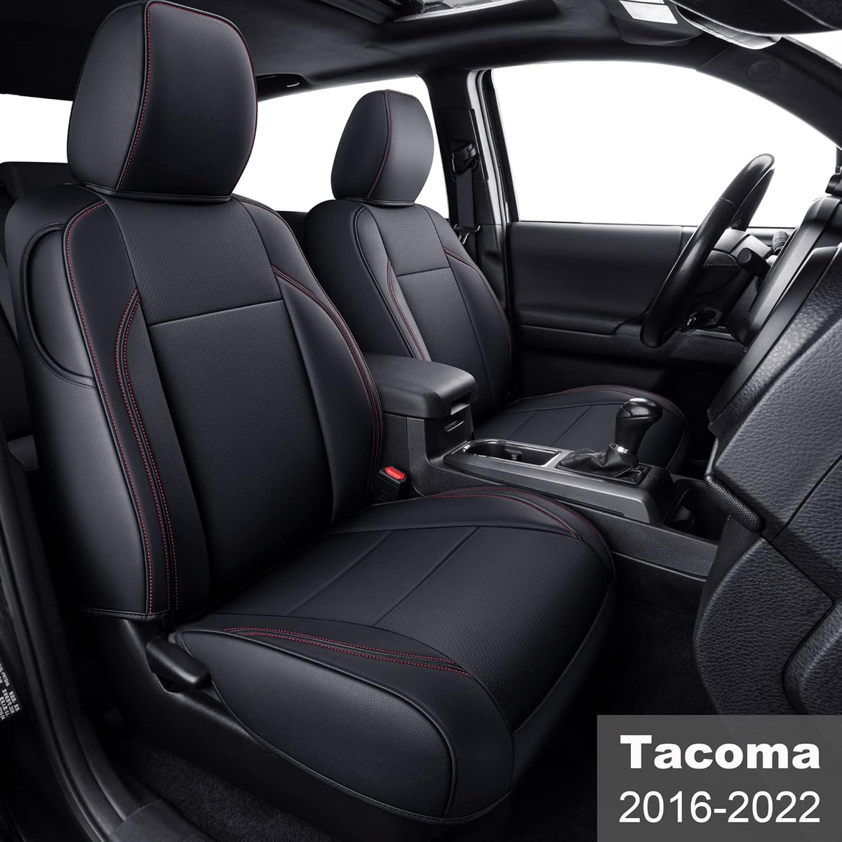 Black & Gray Faux Leather Seat Covers N3755