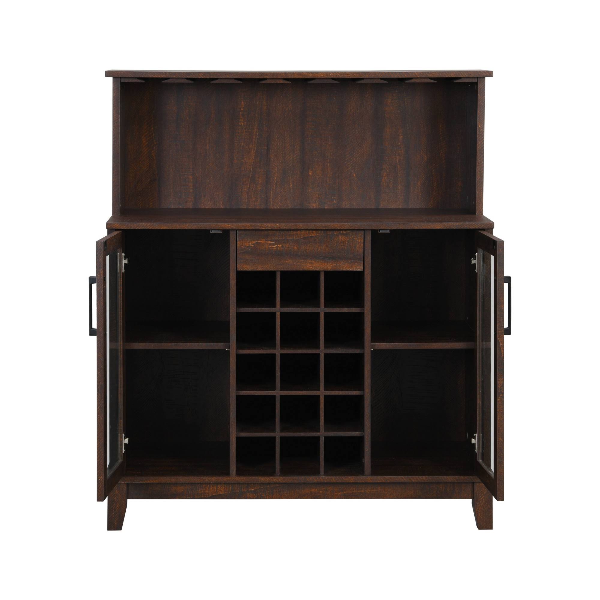Mahogany Wine Bar Cabinet with Glass Doors D22610
