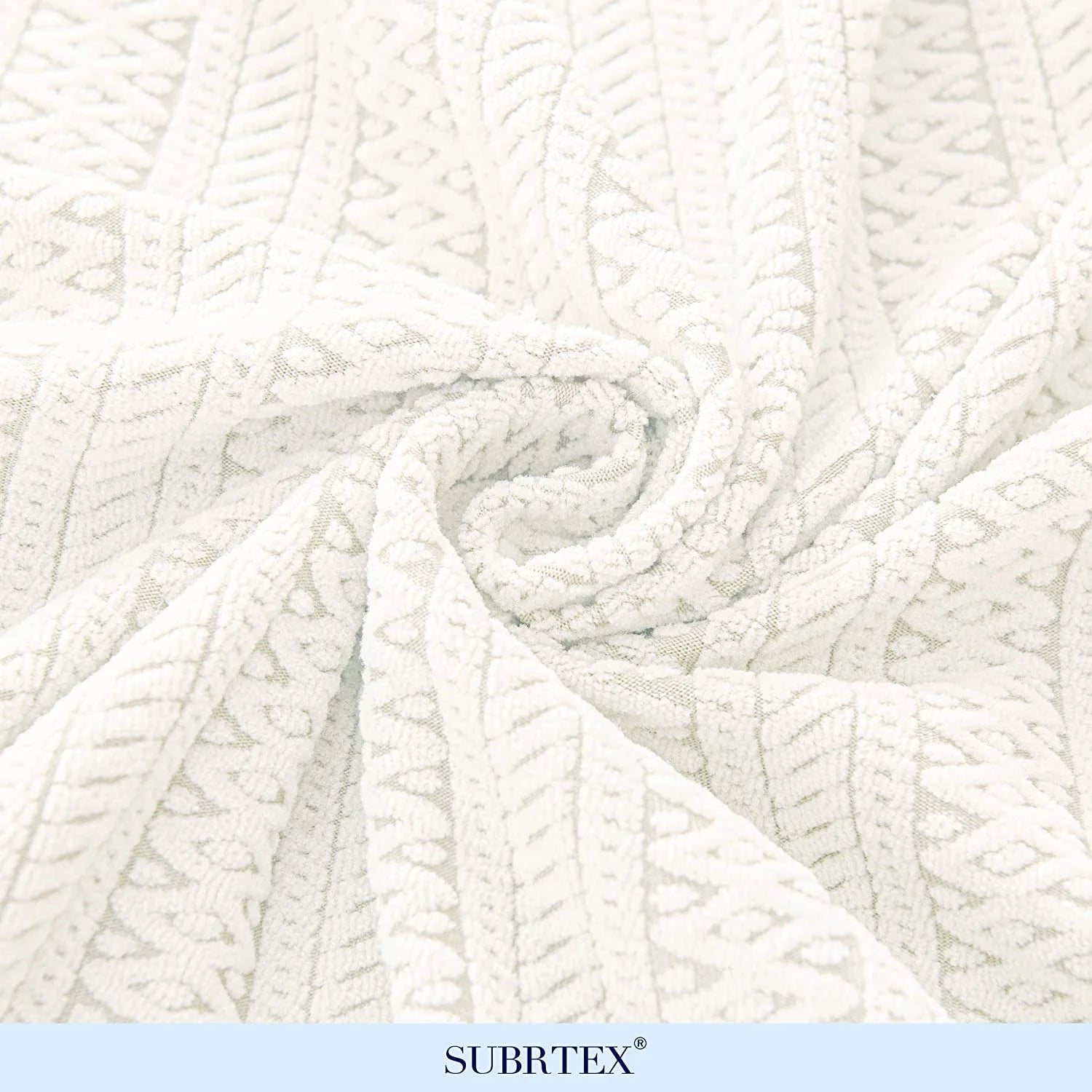White Striped Polyester 2-Piece Slipcovers J330