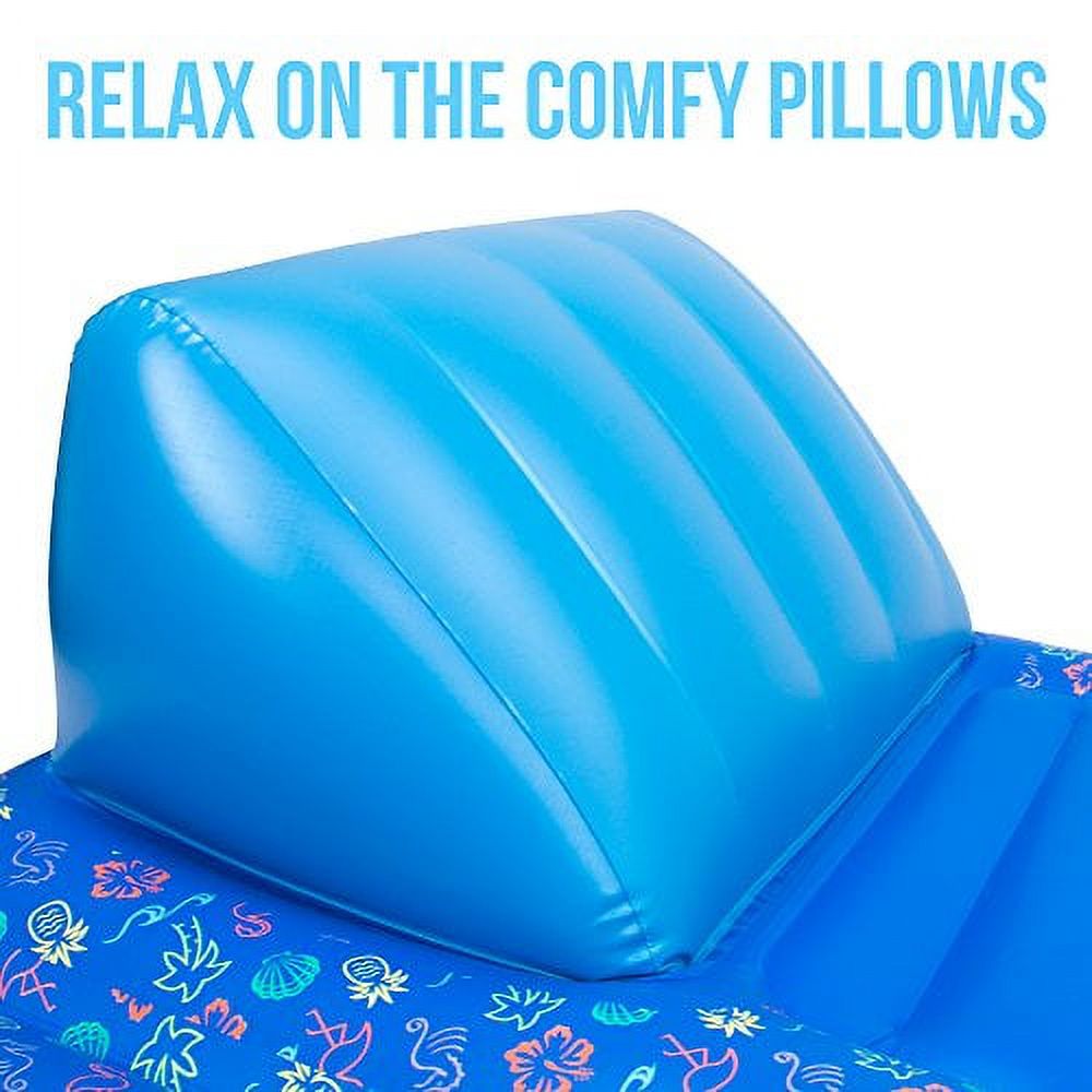 2-Person Inflatable Swimming Pool Lounge Raft with Cup Holders E874209