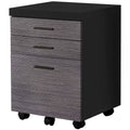Black Grey 3 Drawers Filing Cabinet I712835