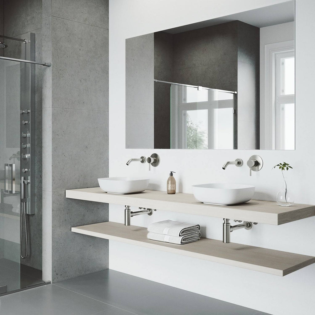 Matte Stone Vessel Bathroom Sink (White) E226