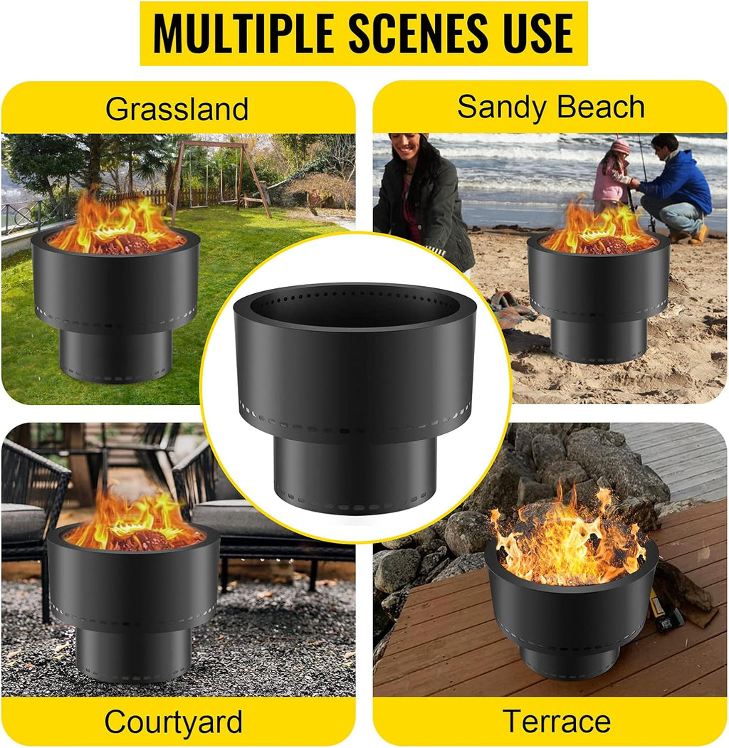 Carbon Steel Smokeless Fire Pit, 13.5 inch Diameter, Portable P5124