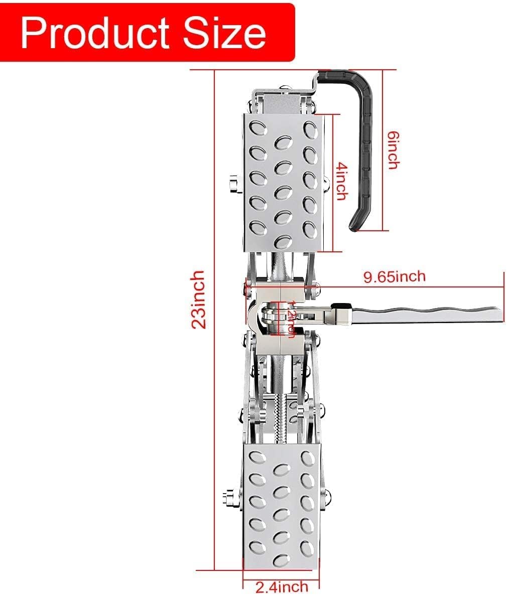 2 Sets 8'' to 17'' Wheel Chocks Stabilizer with Wrench and Code Lock C555