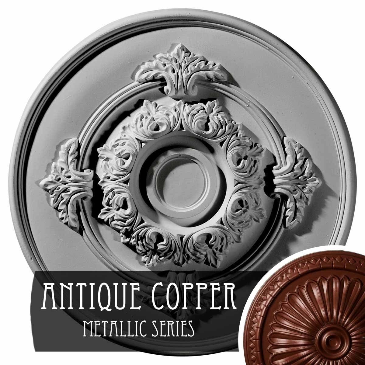 13 3/4x22OD x 1x22P Ceiling Medallion, Hand-Painted Frost S221