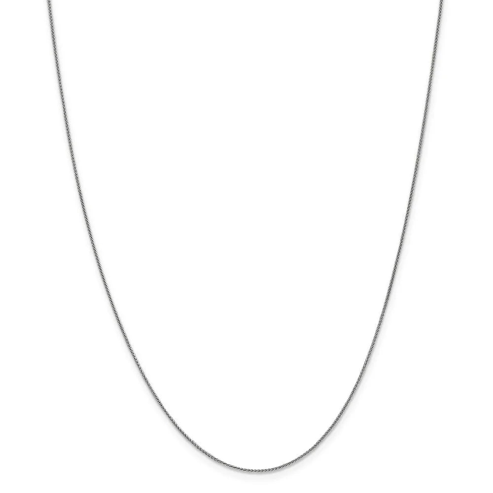 14K White Gold .8mm Baby Wheat Chain I708