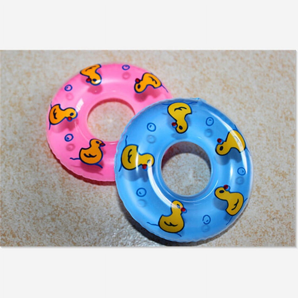 2 Pcs Plastic Baby Bath Toy Inflatable Swim Ring (Pink & Blue) N48801