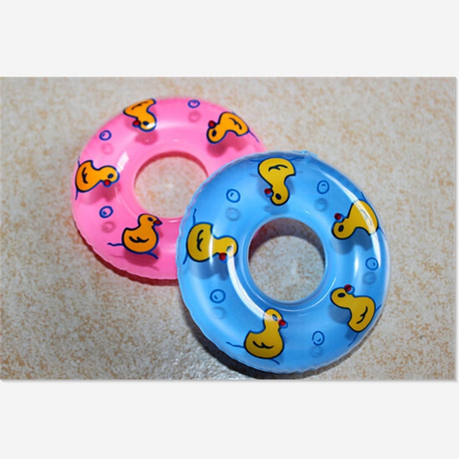 2 Pcs Plastic Baby Bath Toy Inflatable Swim Ring (Pink & Blue) N48801
