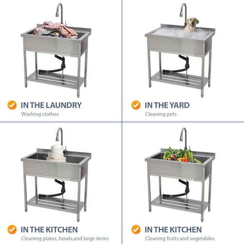 Stainless Steel Utility Sink 24 Inch T525