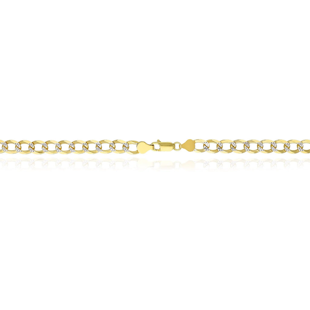 18K Gold Over Silver Diamond-Cut Cuban Chain Necklace 20"-26" Q5528