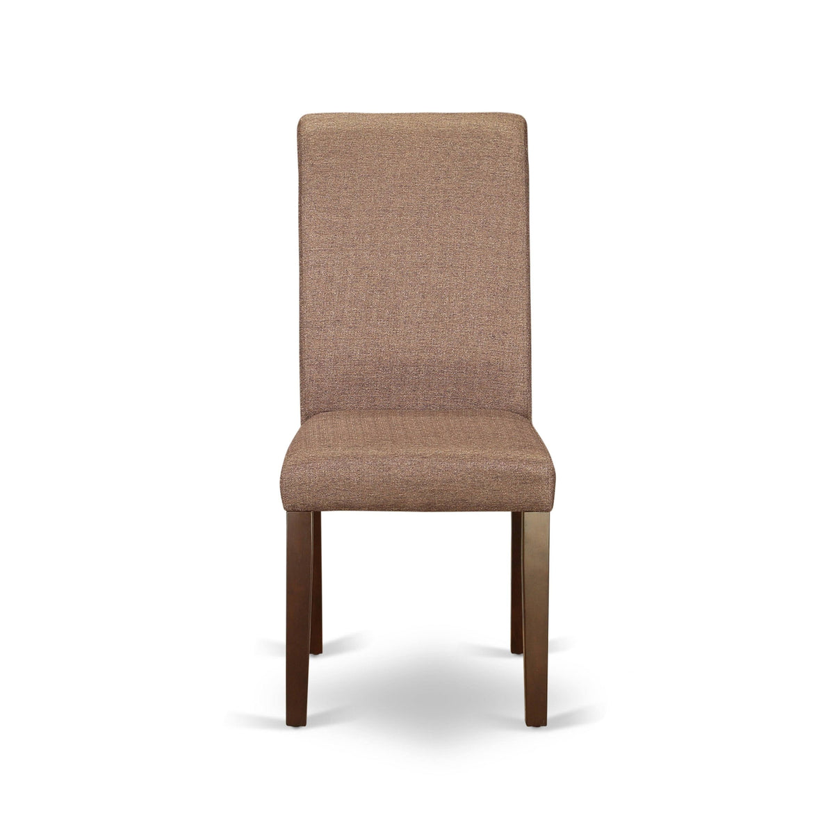 3PC Kitchen Table with Linen Brown Fabric Parson Chairs with Mahogany Chair Legs I294966