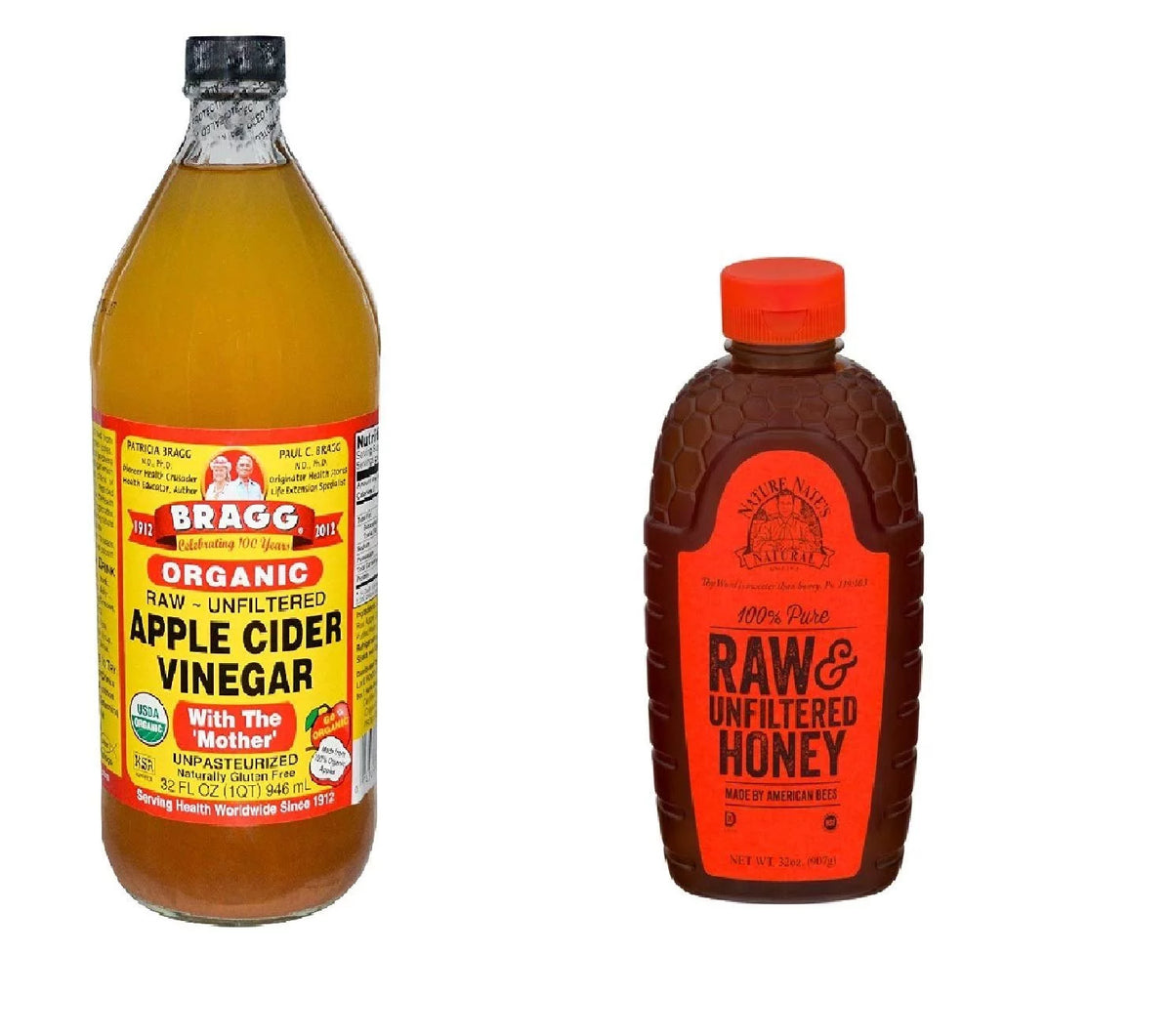 Apple Cider Vinegar Organic Raw Unfiltered 32 Oz + Raw Unfiltered Honey 16 Oz K97032