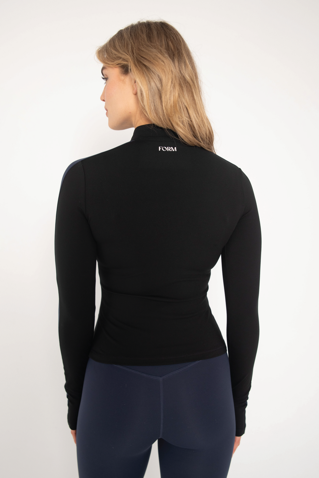 Two Toned Fitted Jacket - Navy