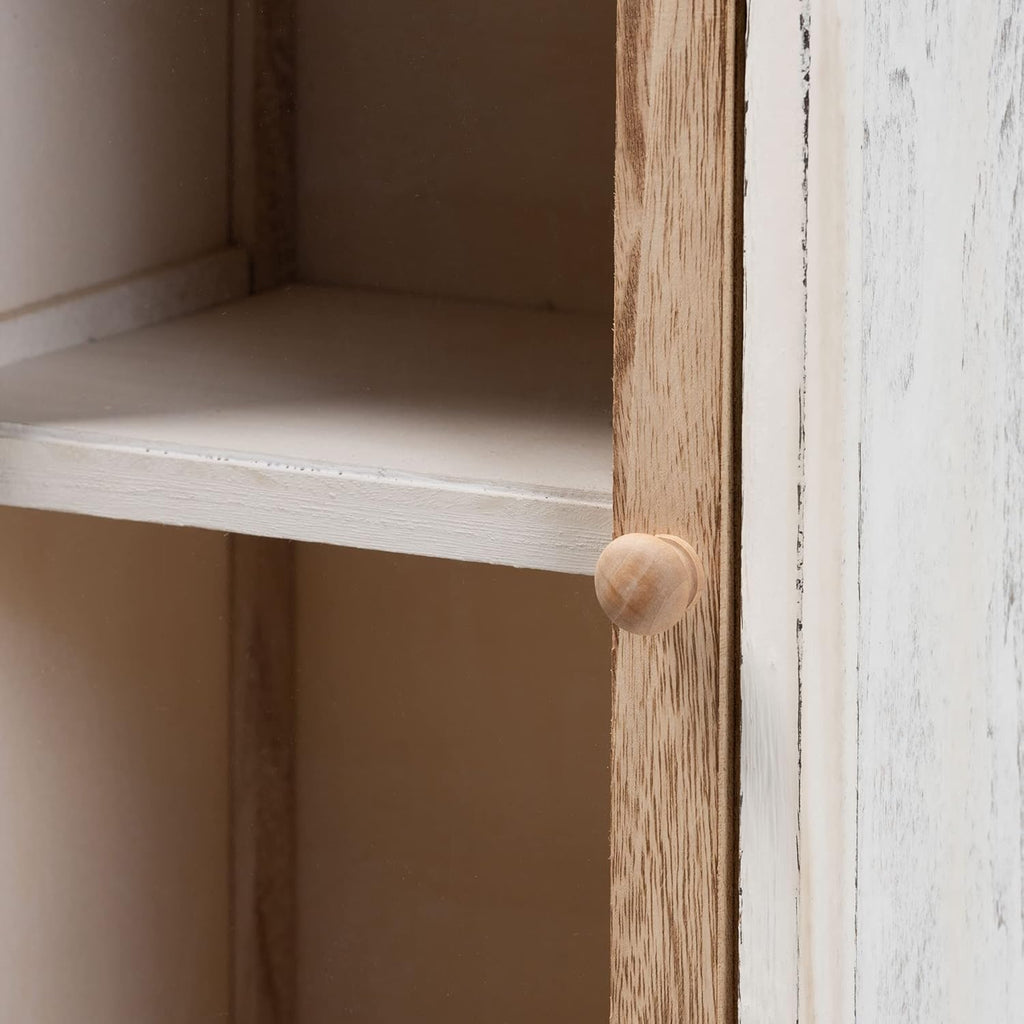 Oak Brown Antique White Shelving and Cabinets L6574