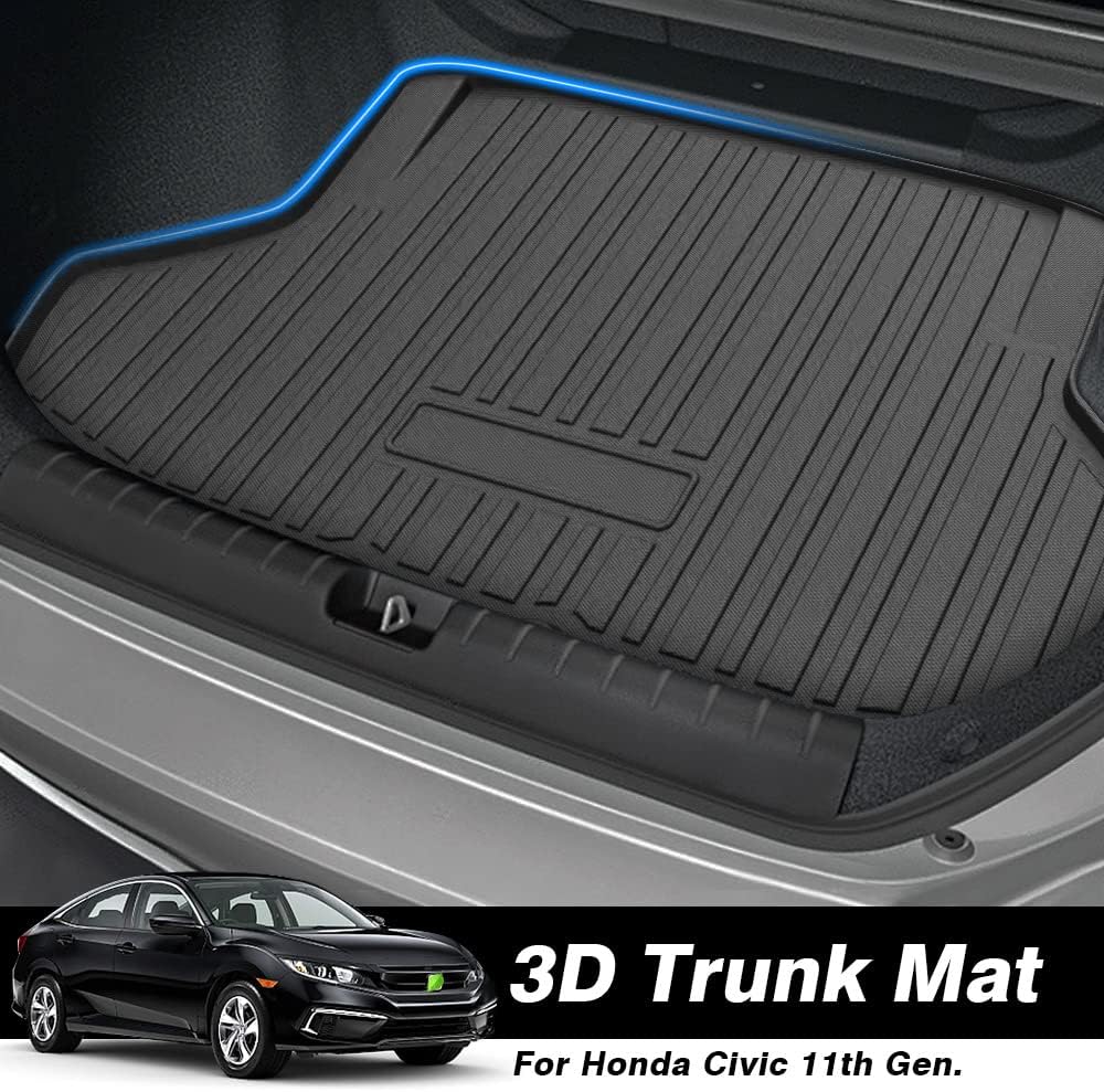 Custom Fit Car Cargo Mat for Honda Civic Sedan 2022 2023 All Weather TPO Non-Slip Trunk Liner E690660