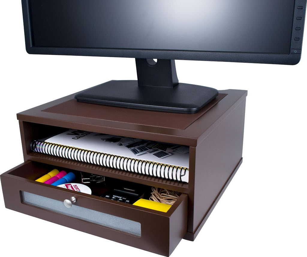 Midnight Black Wood Monitor Stand/Riser C323