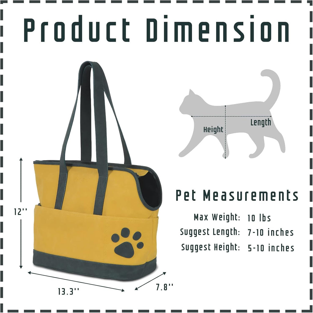 Yellow Leather Small Pet Carrier B6040