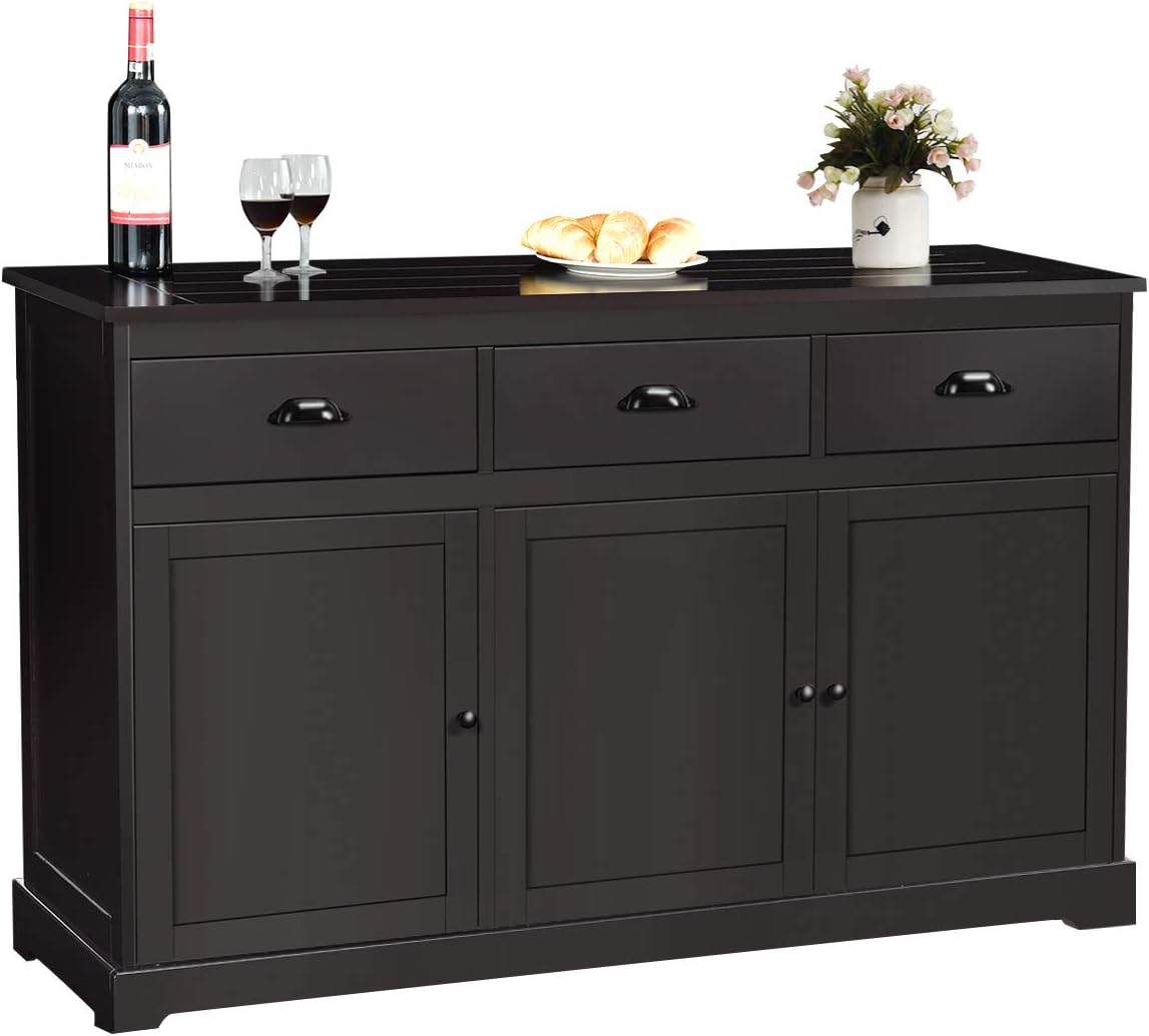 White Sideboard with 2 Cabinets and 3 Drawers D2025