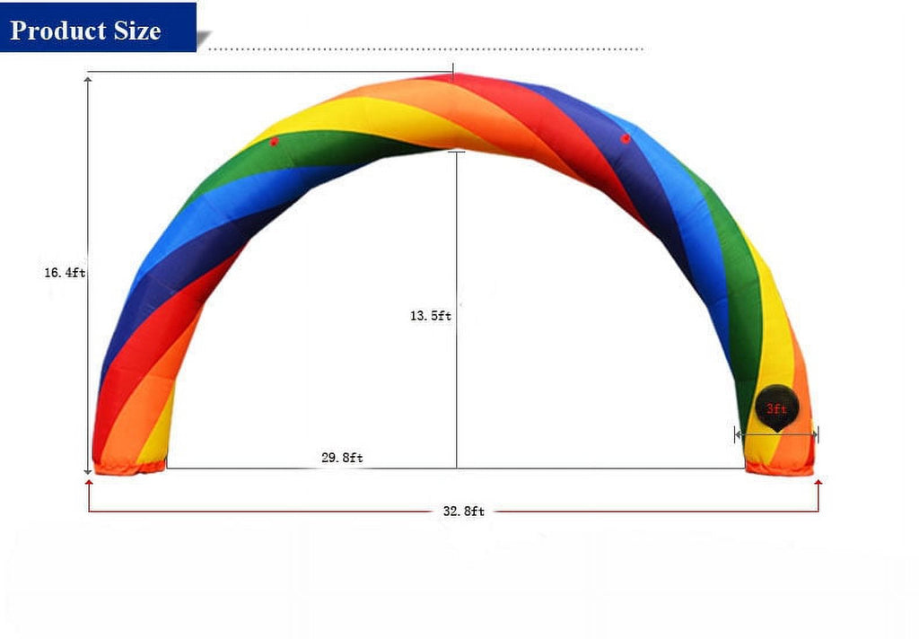 32.8ft Inflatable Rainbow Arch Oxford Fabric D135