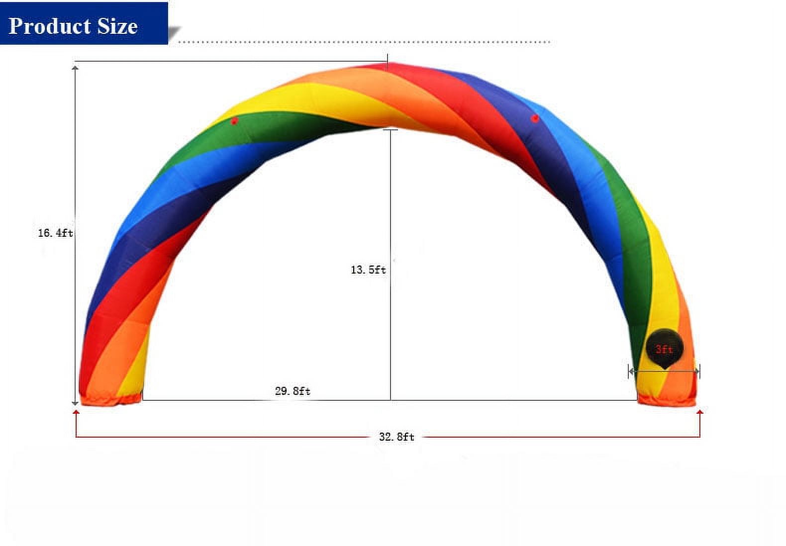 32.8ft Inflatable Rainbow Arch Oxford Fabric D135
