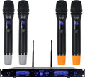 4 Adjustable Channel UHF Wireless Microphone System with 4 Metal Handheld Mics J99226