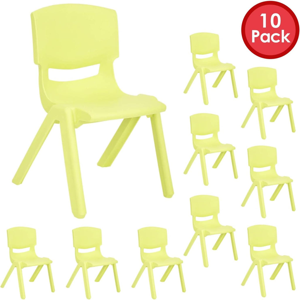 Lime Green 4 Pack Stackable Plastic Kids Learning Chairs G378