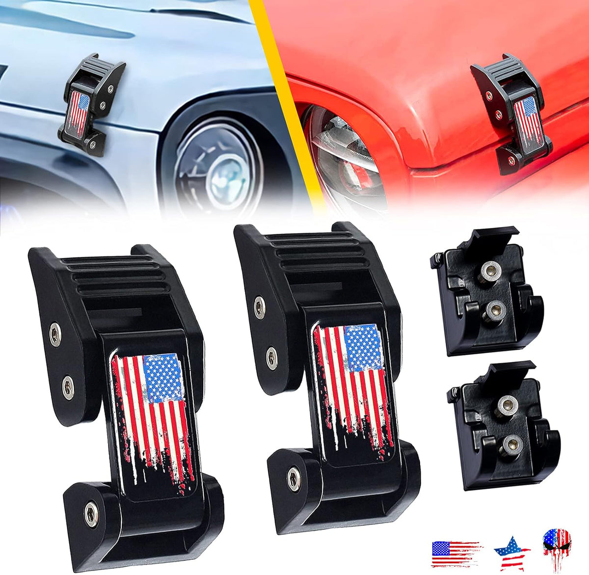 Hood Latches for Jeep Wrangler TJ 1997-2006 (Texture Black) M56683