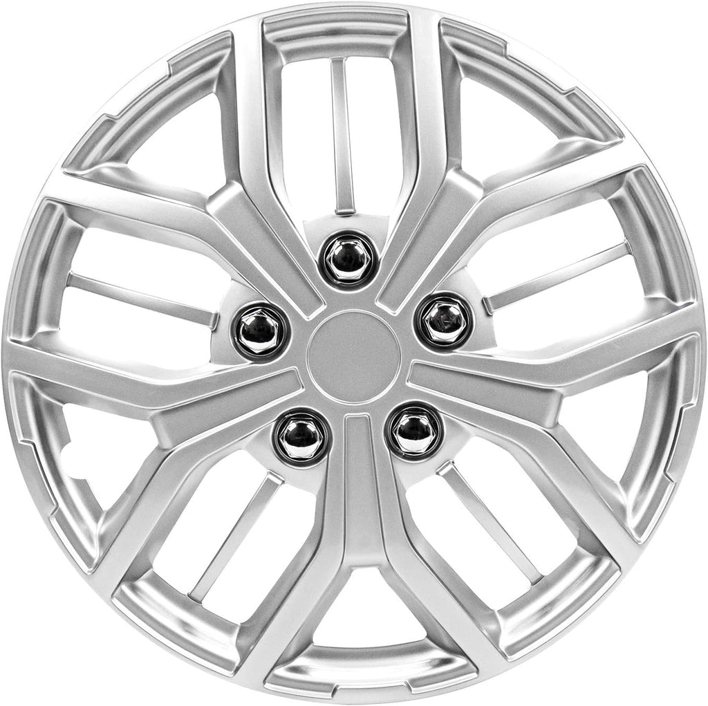 16 Inch Silver Universal Hubcap Wheel Covers Set of 4 M2319