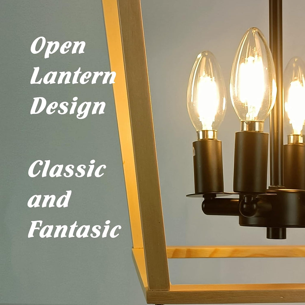 Wooden Lantern Pendant Lighting Ceiling Light Fixture I7439
