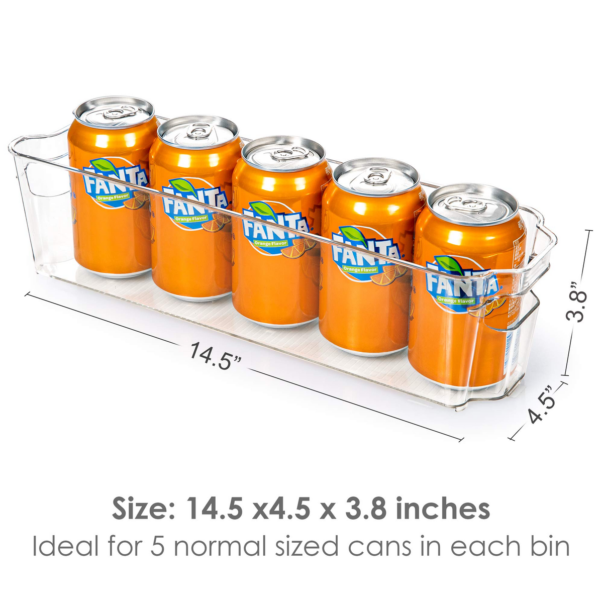 4pcs Clear Plastic Fridge Organizer Bins Y77677