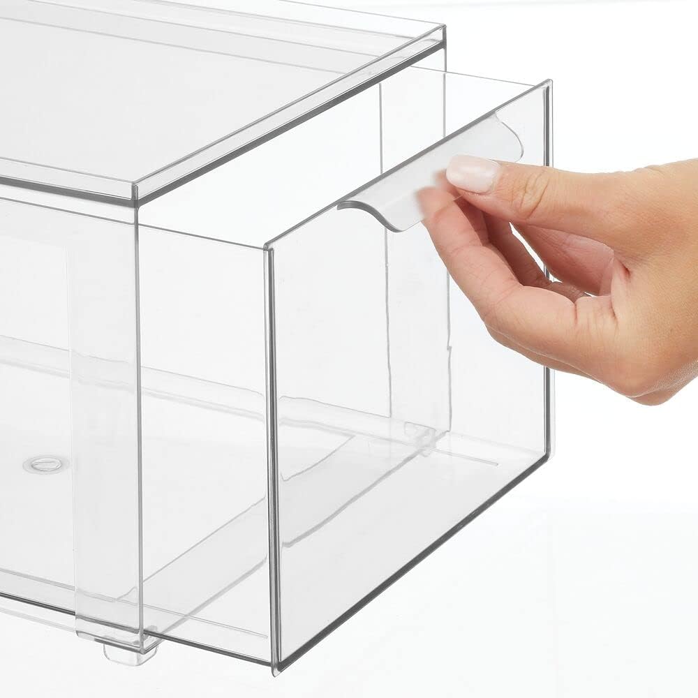 Clear Plastic 4 Pack Stackable Storage Drawer J3107